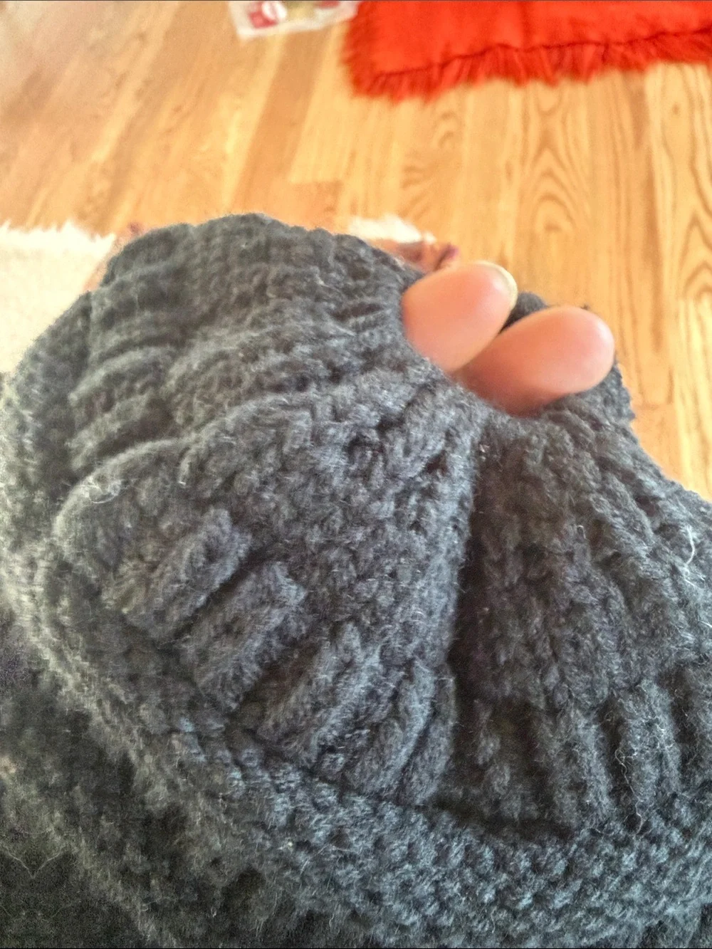 CC  black  Ribbed Knit Beanie with hole for ponytail